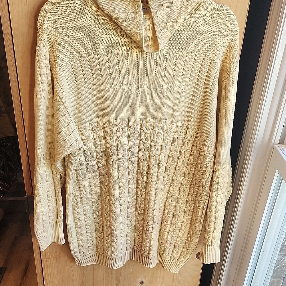 Geoffrey Beene Tan Cowl Neck Sweater